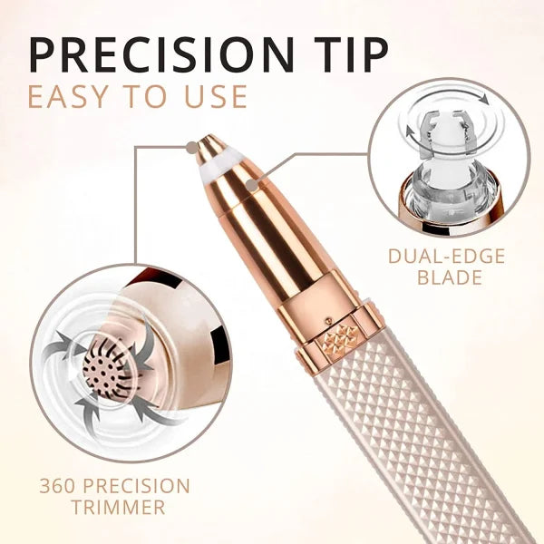 2 In 1 Rechargeable Hair Remover Electric Eyebrow Trimmer For Women