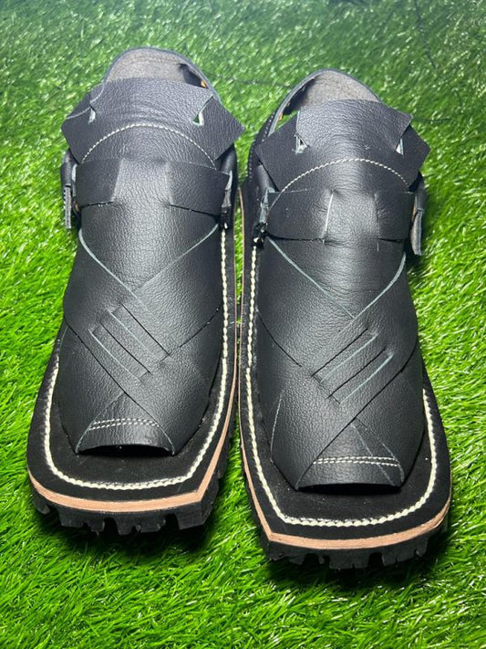 Balochi hand made leather gents sandal black