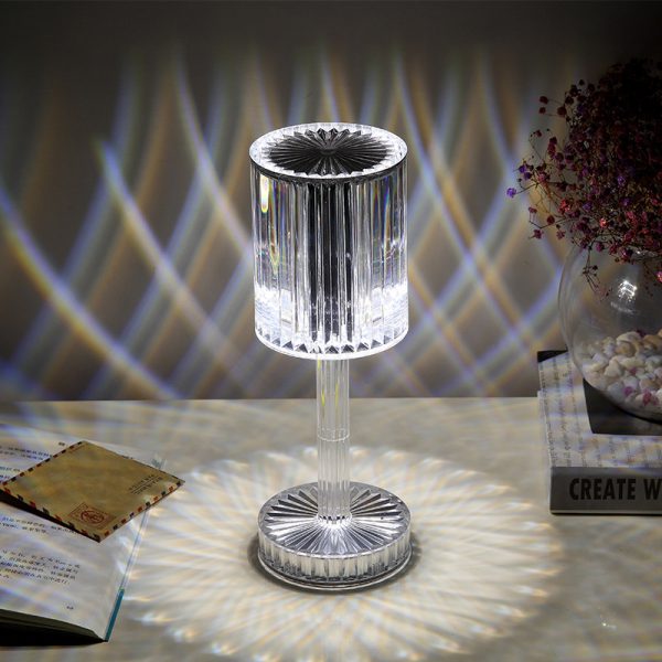 Diamond Table Lamp Crystal Touch Control Color Changing Light Romantic Bar Atmosphere Lamp Acrylic Usb Rechargeable Night Light