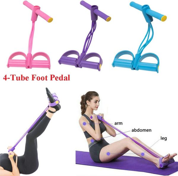 Foot Pedal Resistance Band Elastic Sit up Pull Rope Yoga Fitness