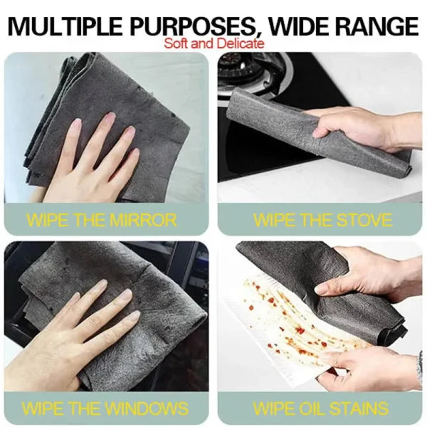 Multifunctional Magic Cloth 5pcs Glass Cleaning Cloth Dishcloth Lint Free For Windows Cars Kitchen Mirrors Traceless Reusable – Each